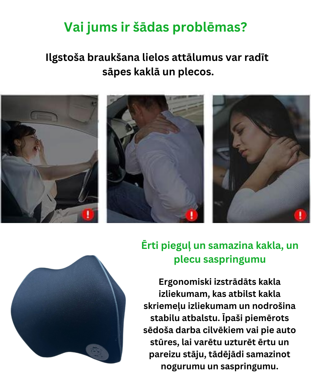 Ergonomisks Kakla Spilvens