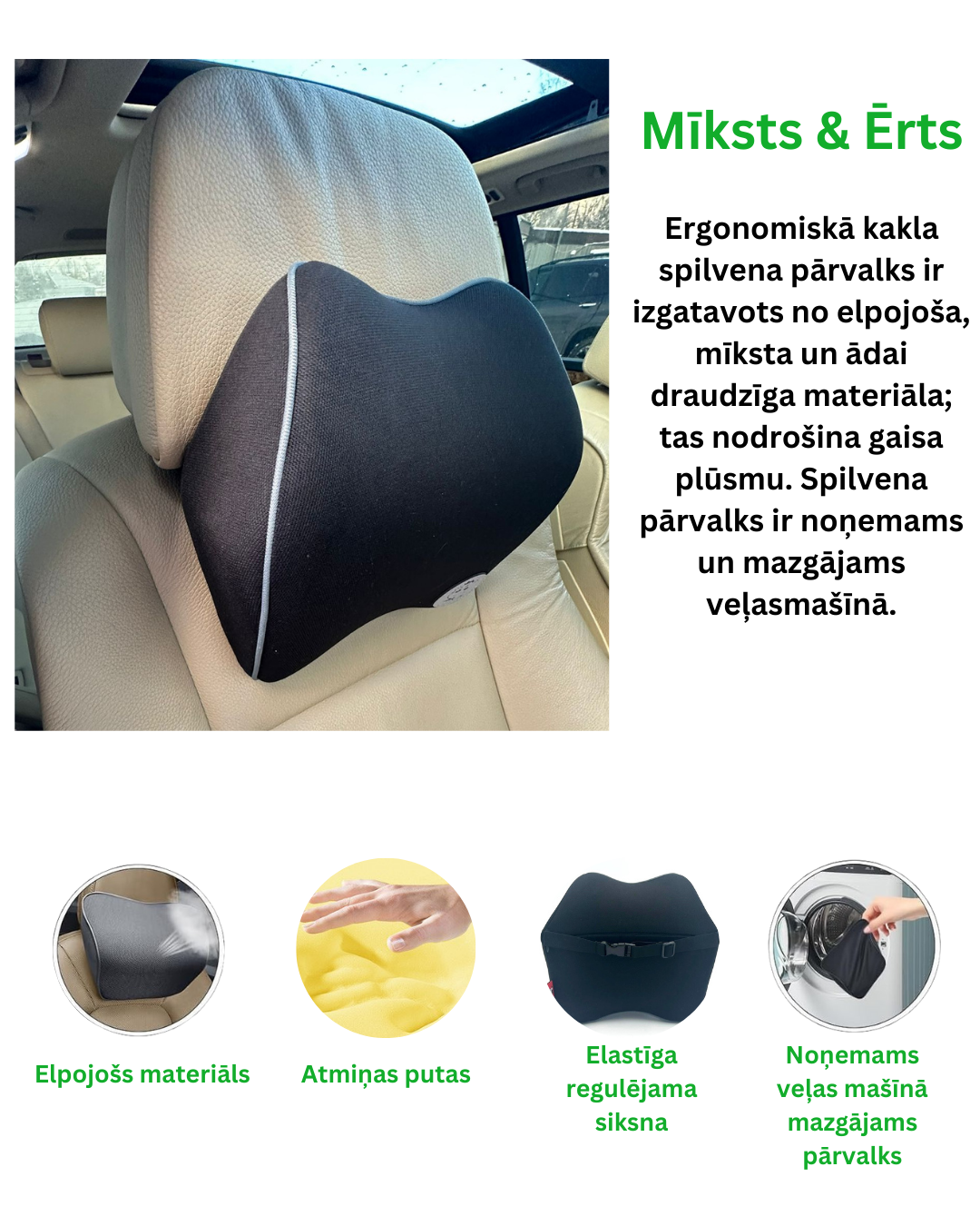 Ergonomisks Kakla Spilvens